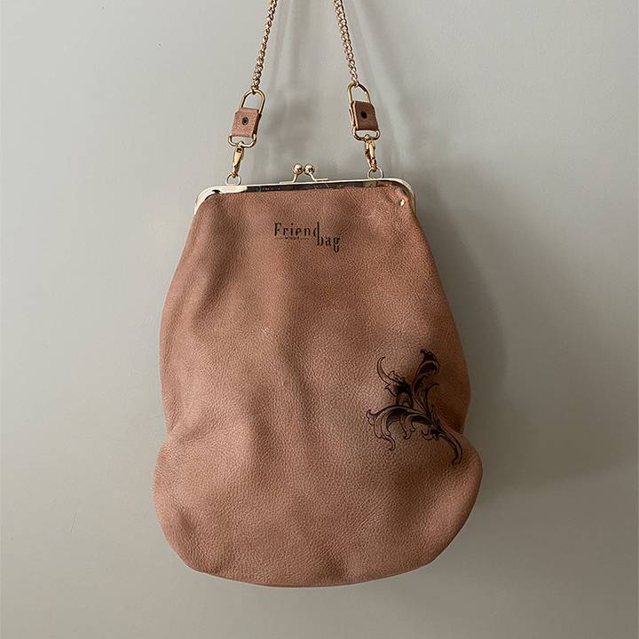 Leren beugeltas | Maxi | Nude kleur